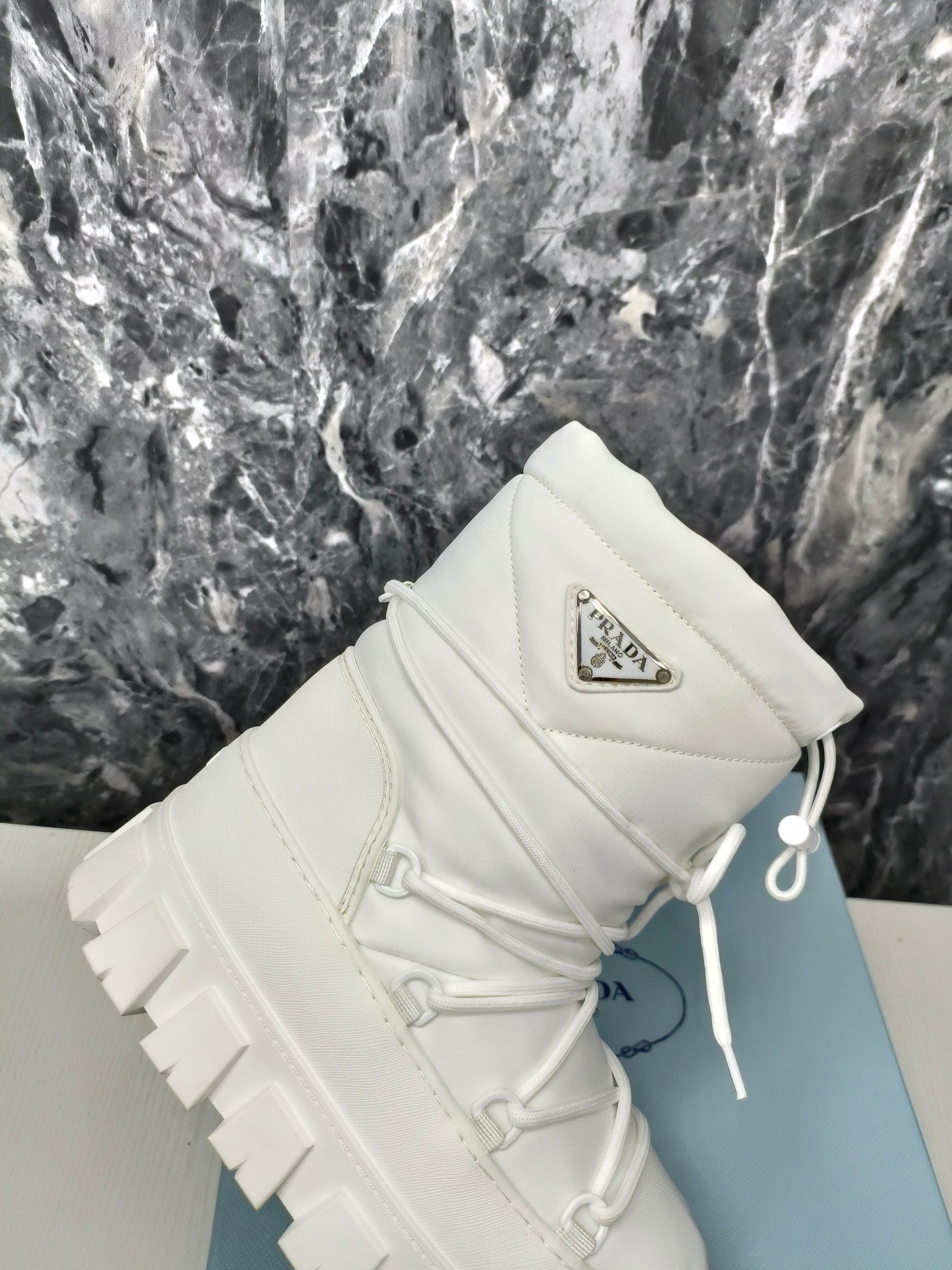 PRA RE-NYLON GABARDINE APRÃˆS SKI BOOTIES WHITE