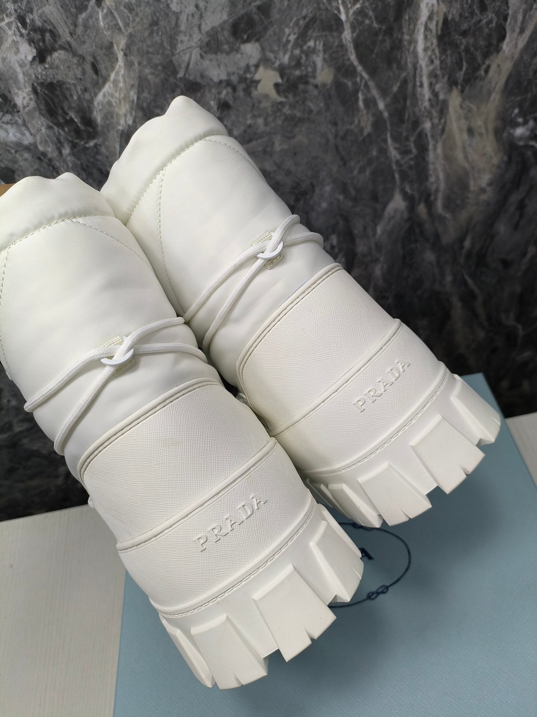 PRA RE-NYLON GABARDINE APRÃˆS SKI BOOTIES WHITE