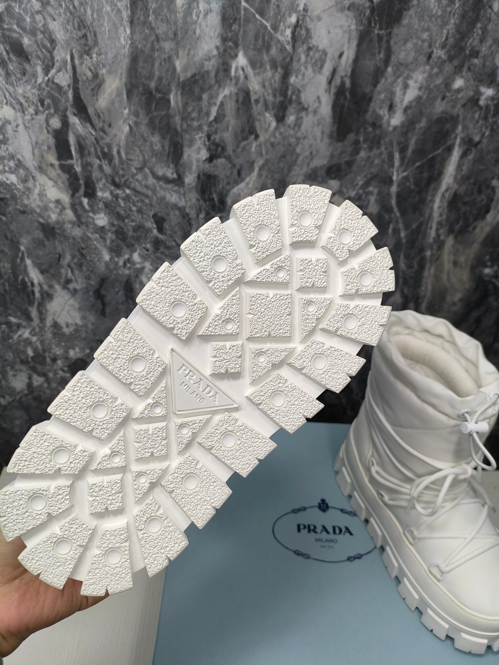 PRA RE-NYLON GABARDINE APRÃˆS SKI BOOTIES WHITE