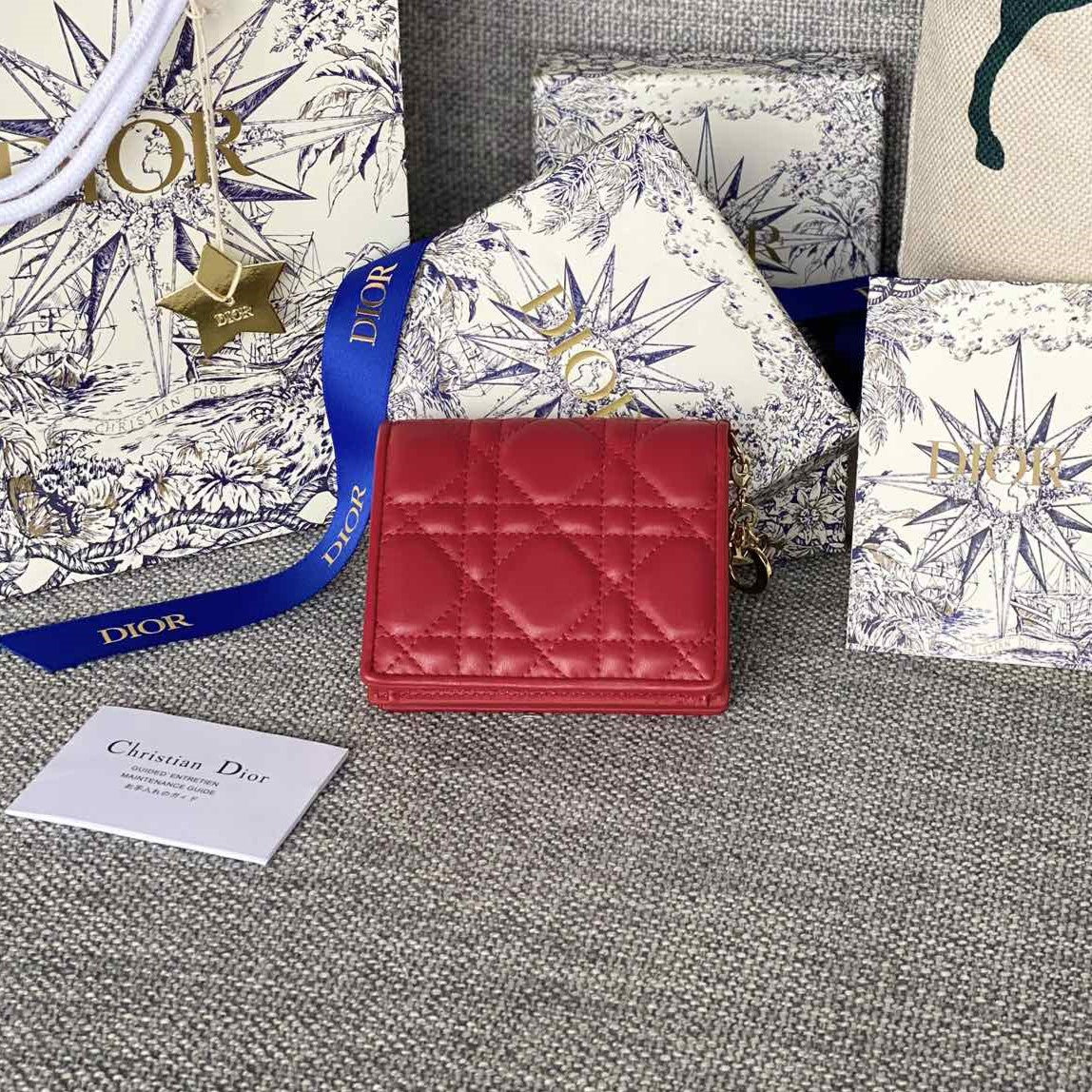 CD Caro 11cm Compact Wallet Calfskin