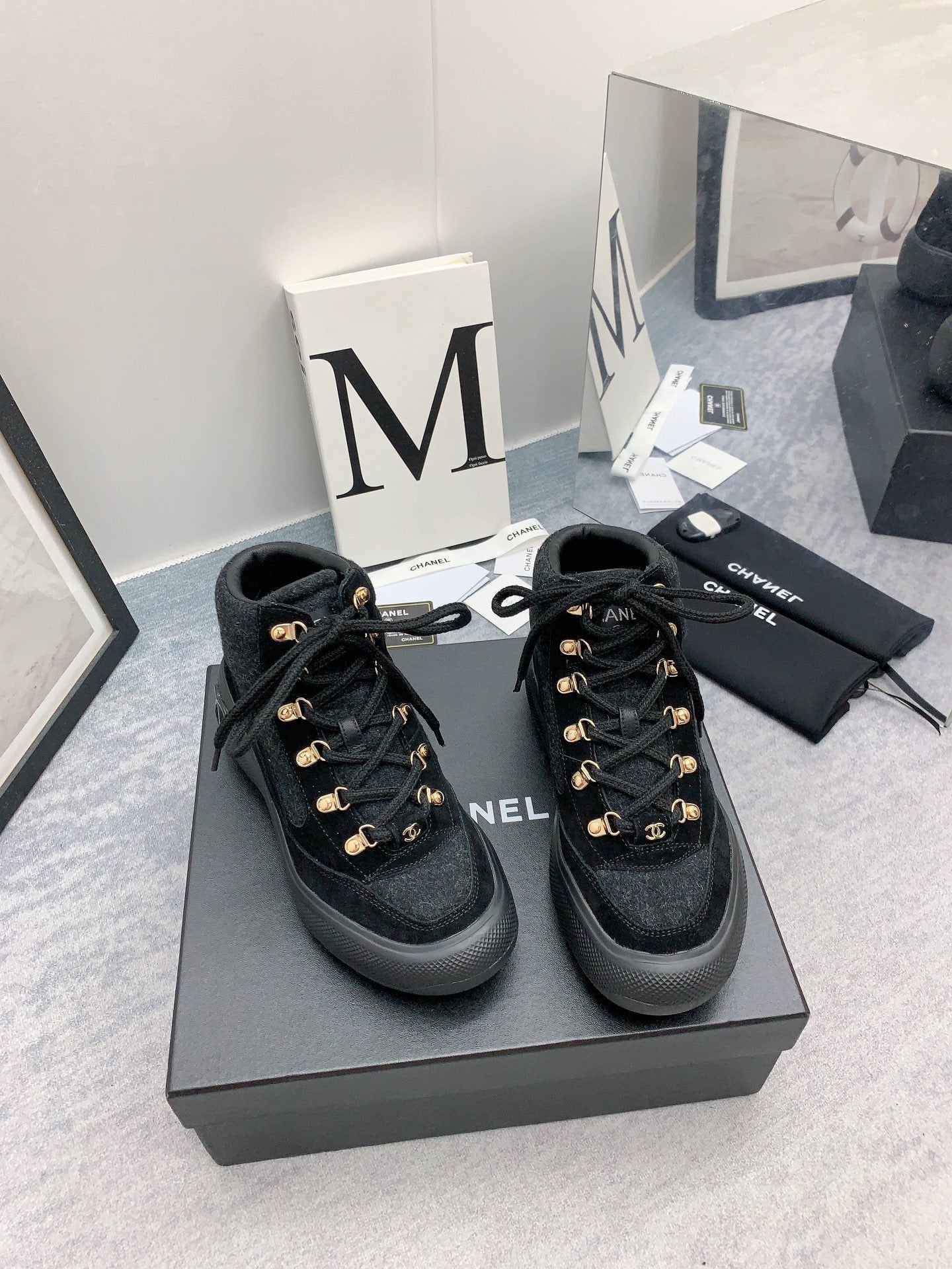 CC Sneaker Boots In Black Suede 148773