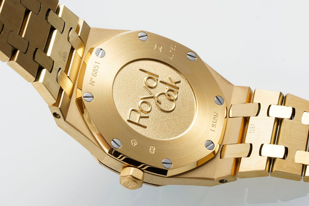 Audemars Piguet Royal Oak Lady 33mm Gold Case Blue Dial Diamond Bezel