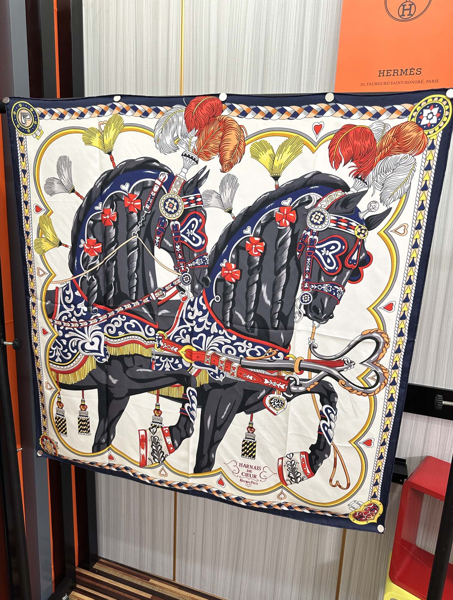 Carré Harnais De Cœur Scarf 90 CM In Colorful Silk  236222