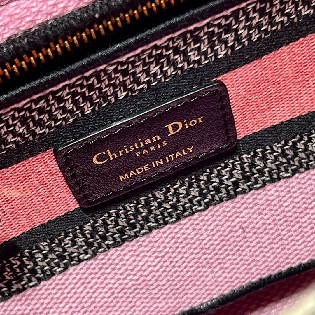 CD Elephant Pink 24 Lady Dior Bag Canvas 336676