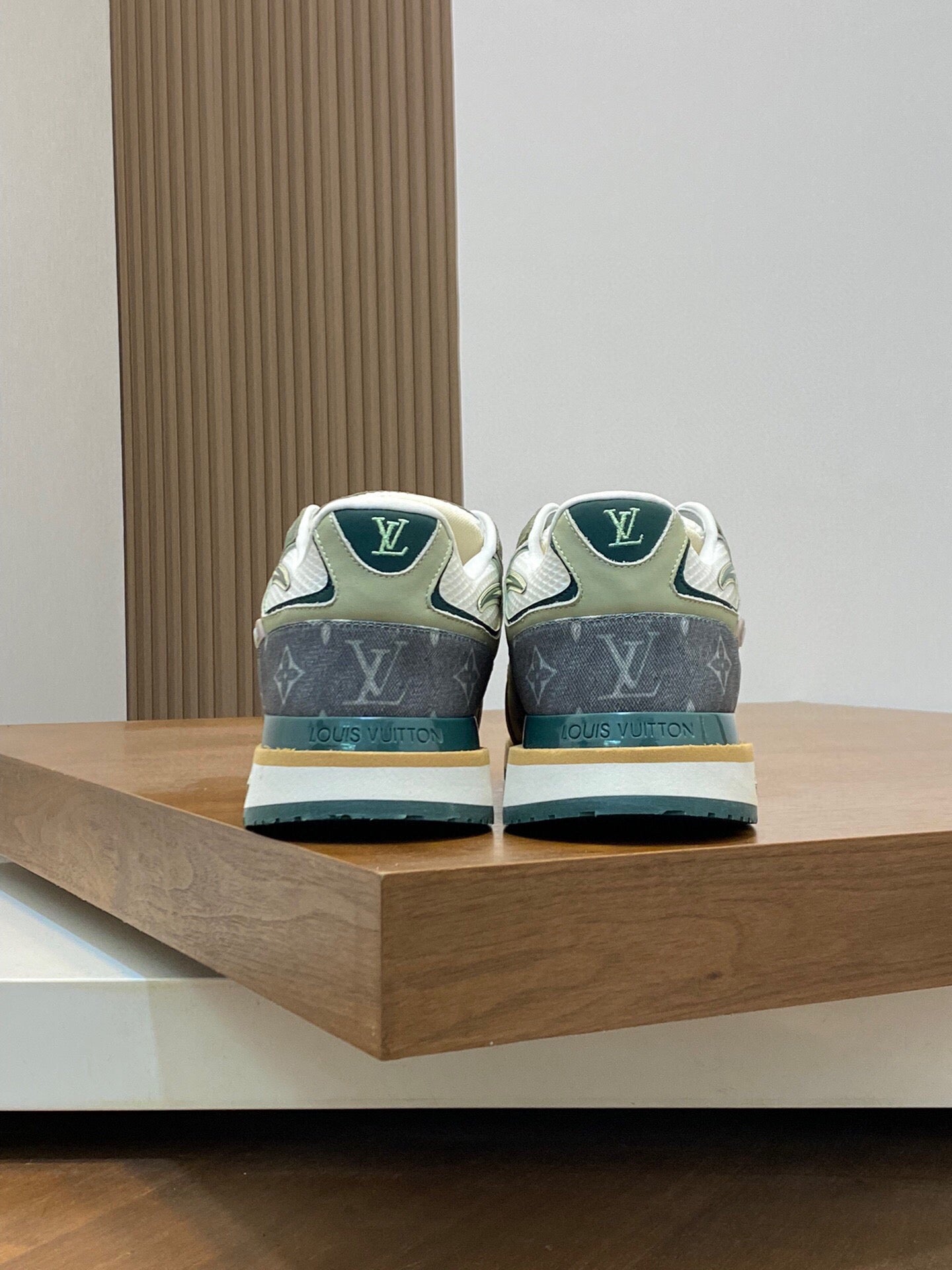 LV RUN WAY TRAINERS SHOES LIGHT GREY