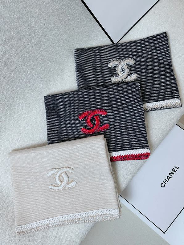 CC Scarf 220 CM In Black Grey Mix Red Cashmere 389885