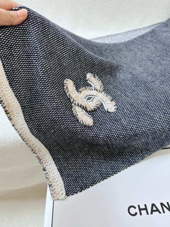 CC Scarf 220 CM In Black Grey Mix White Cashmere 389887