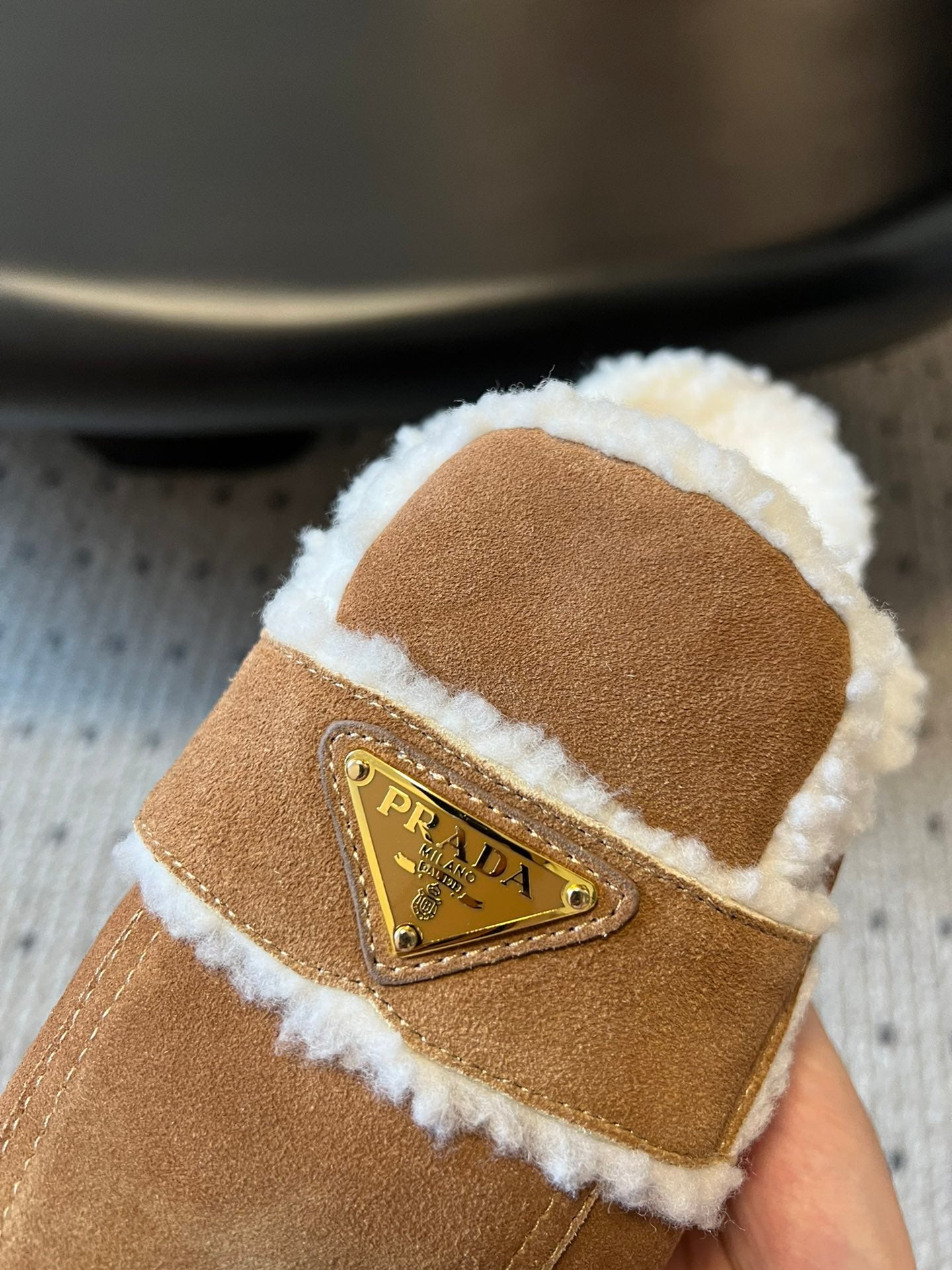 PRA Furry Half-Slipper Brown Suede 478567