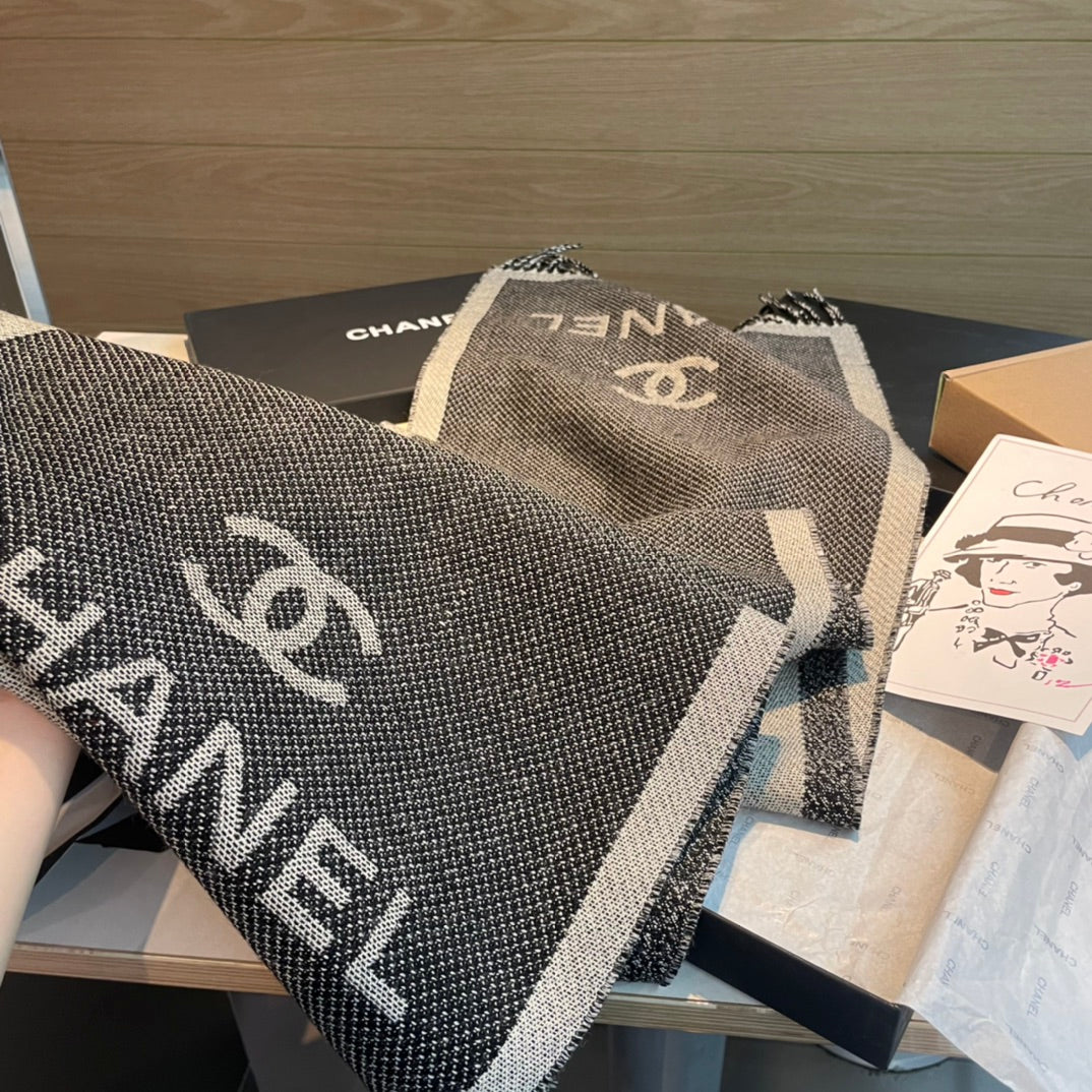 CC Scarf 200 CM In Grey Mix White Wool 403798