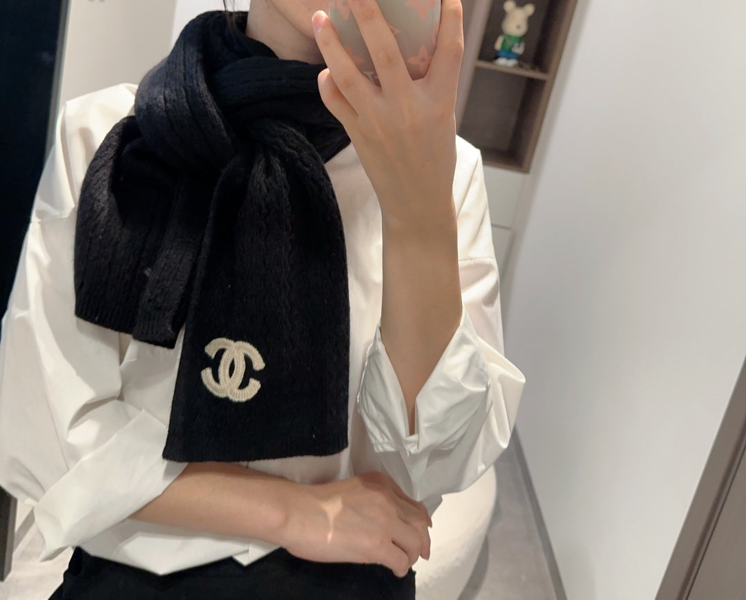 CC Scarf 200 CM In Black Cashmere 405173