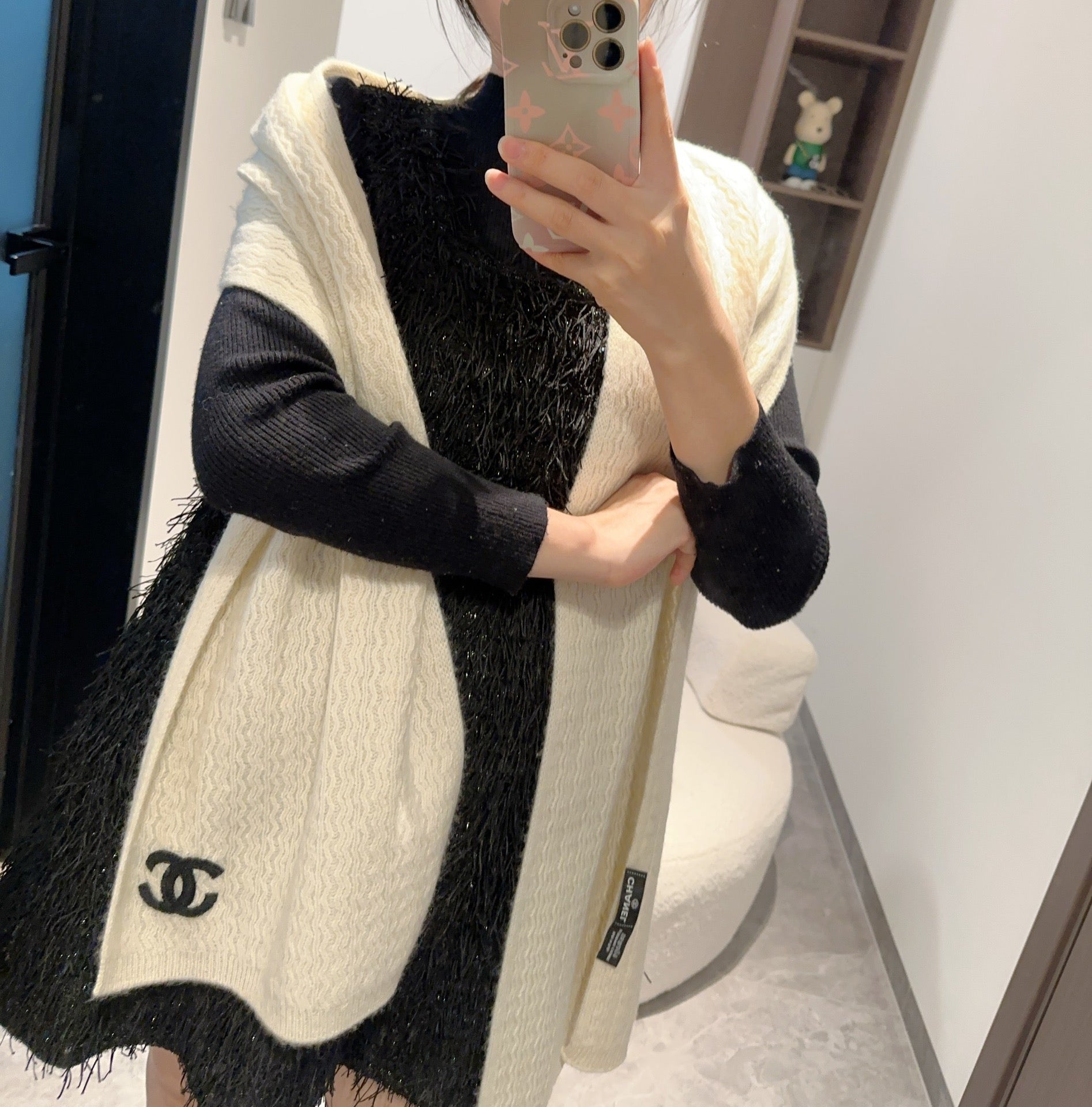 CC Scarf 200 CM In White Cashmere 405174