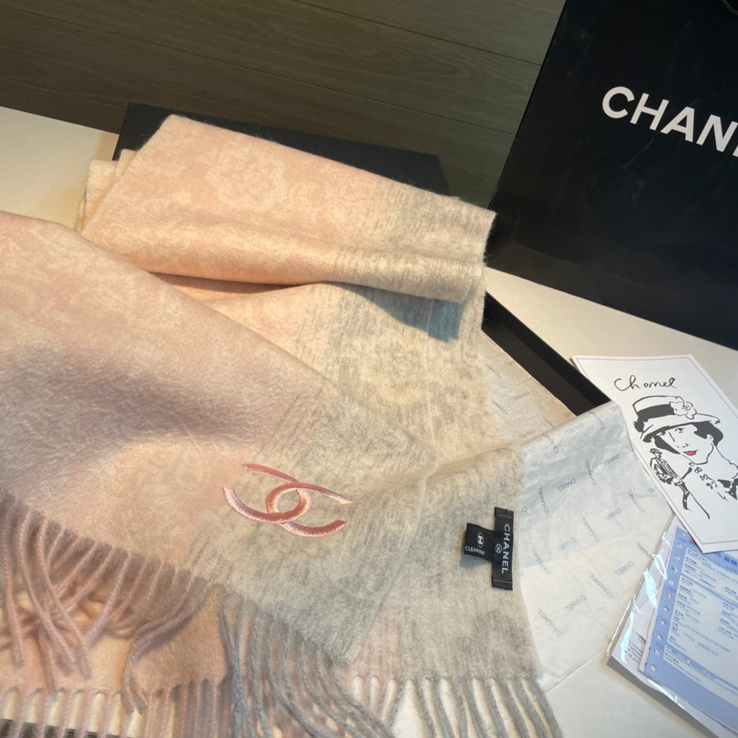 CC Scarf 180 CM In Light Pink Mix Light Grey Cashmere 408593