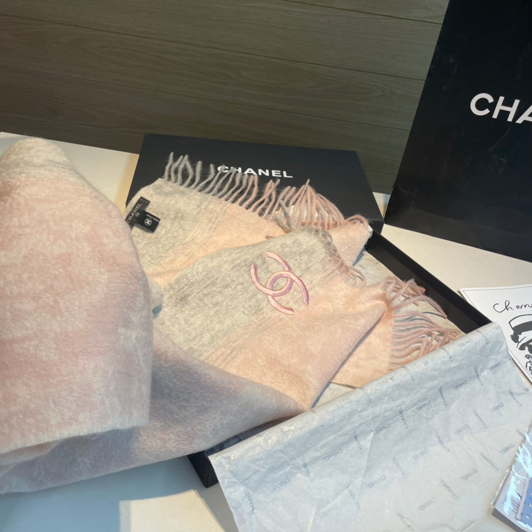 CC Scarf 180 CM In Light Pink Mix Light Grey Cashmere 408593