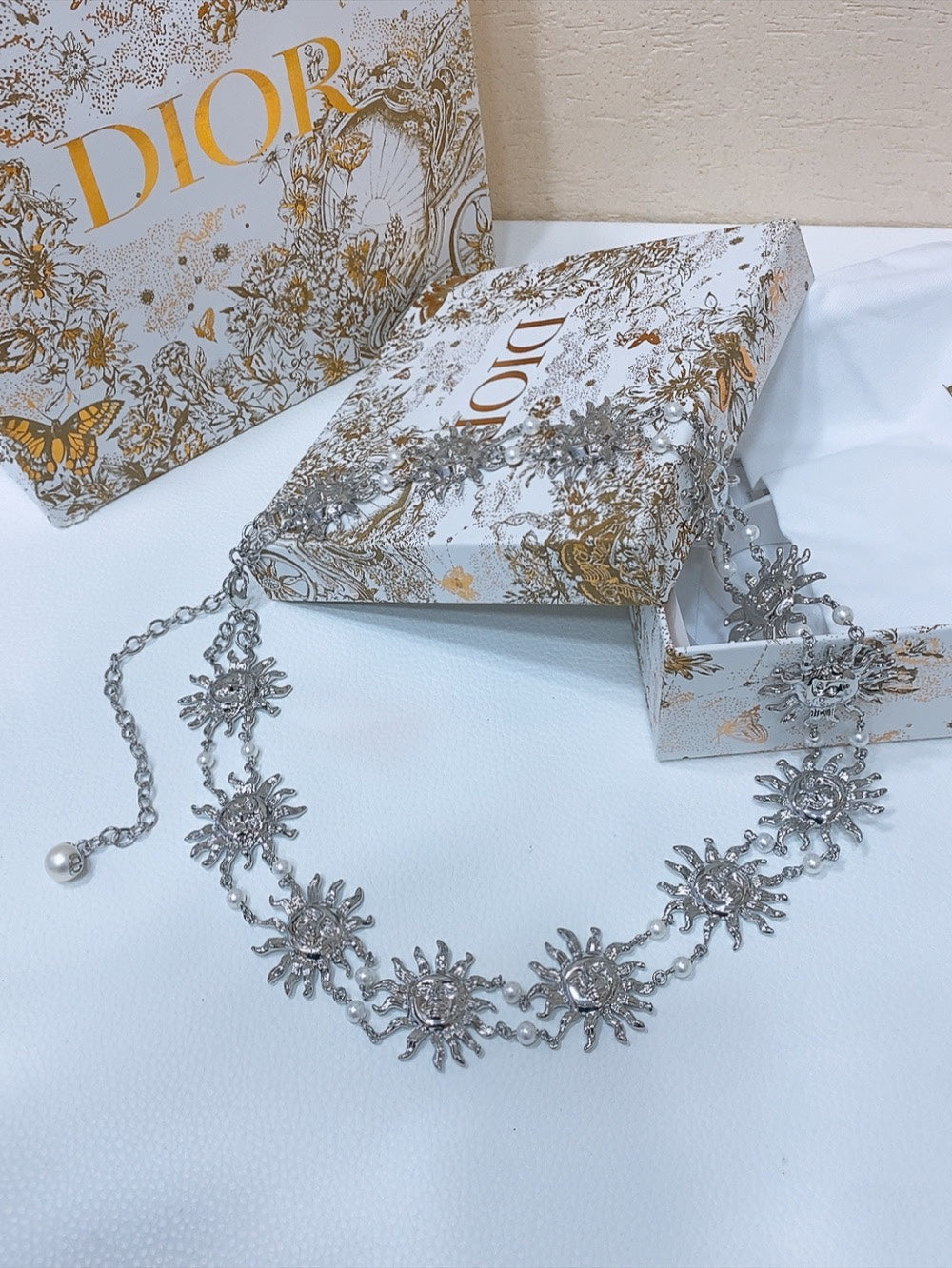 Dior Toile de Jouy Soleil Chain Belt 206367