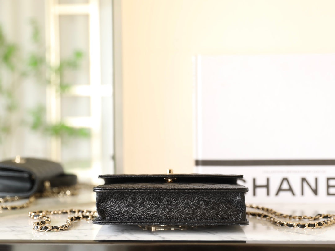 CC 25C Top Handle 18cm Black Grained Calfskin