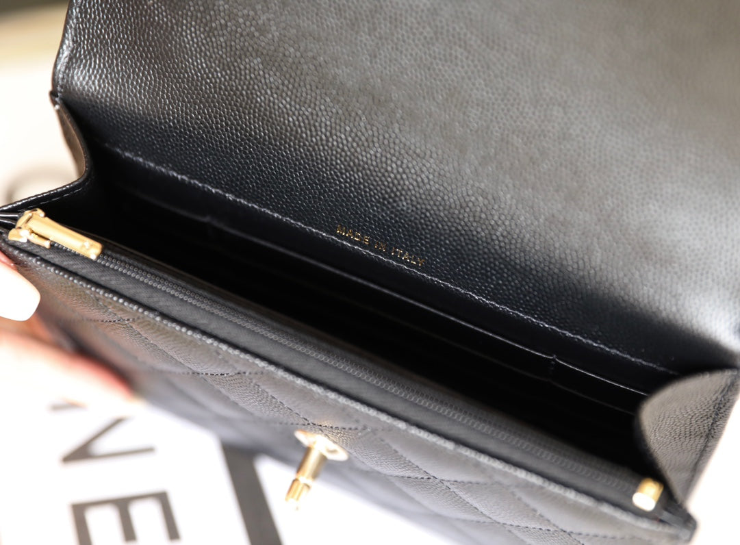 CC 25C Top Handle 18cm Black Grained Calfskin