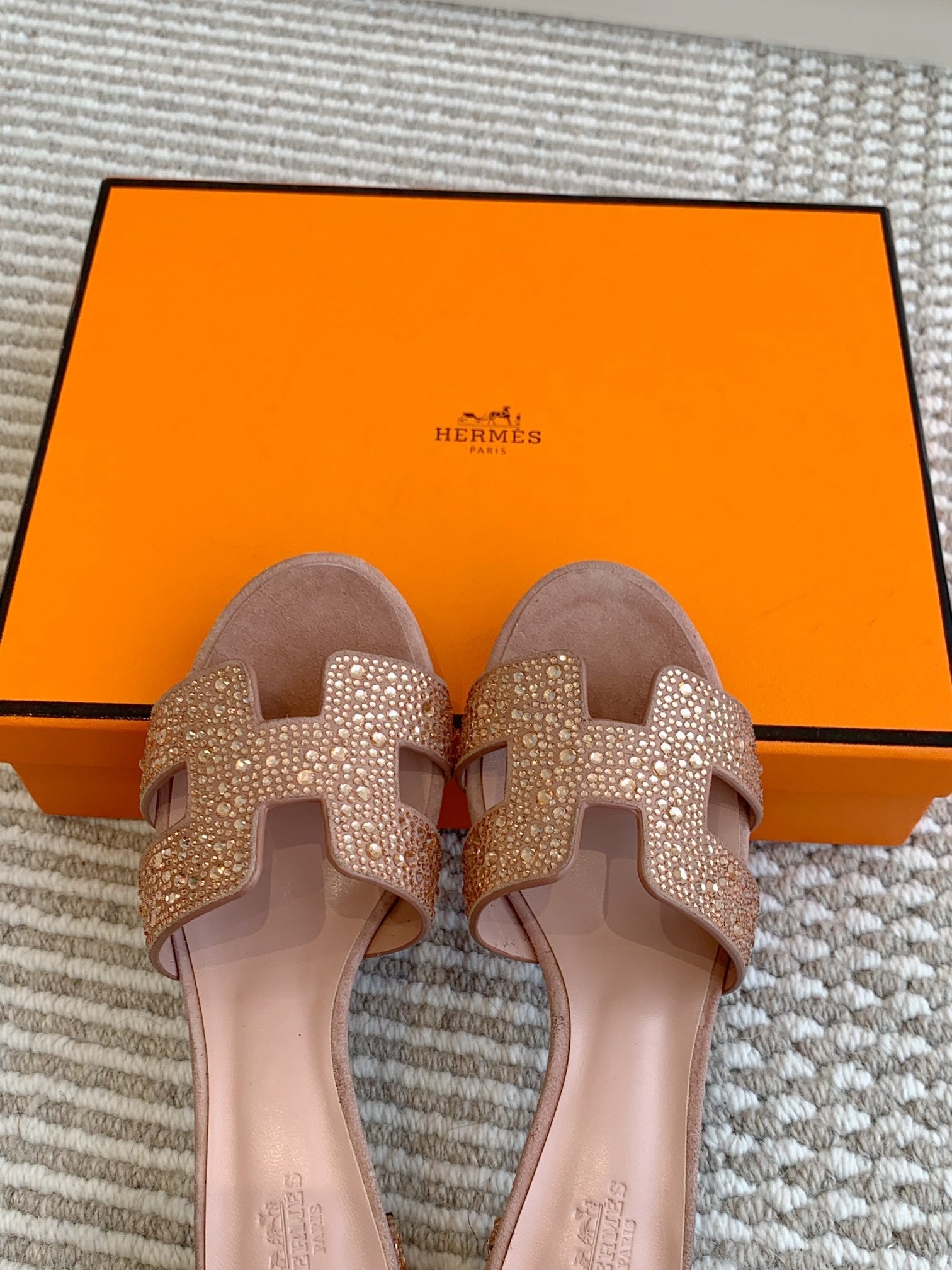 HM Oasis Sandal 50mm Pink Suede Goatskin 291394