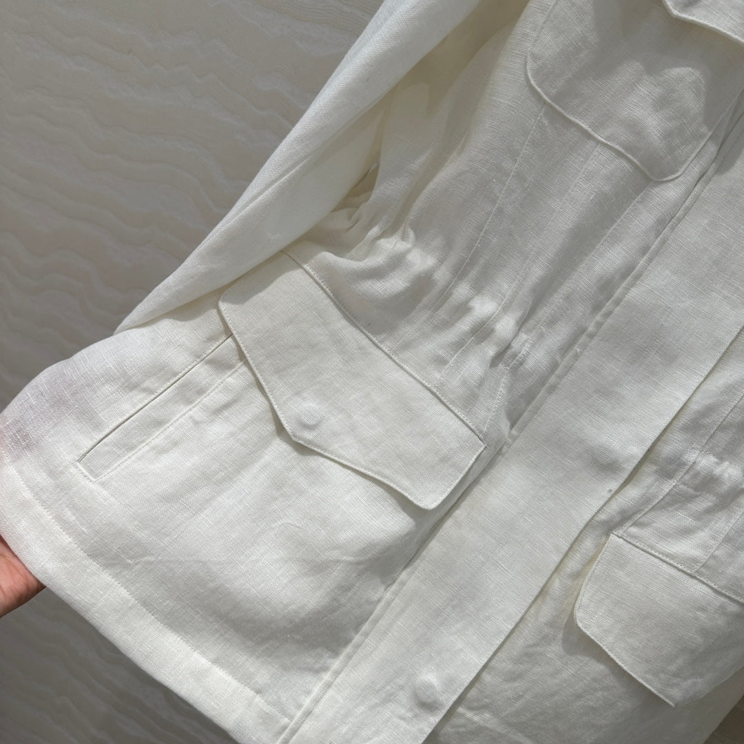 LP 25 Stand-up Collar Jacket White Cotton Polyester 265165