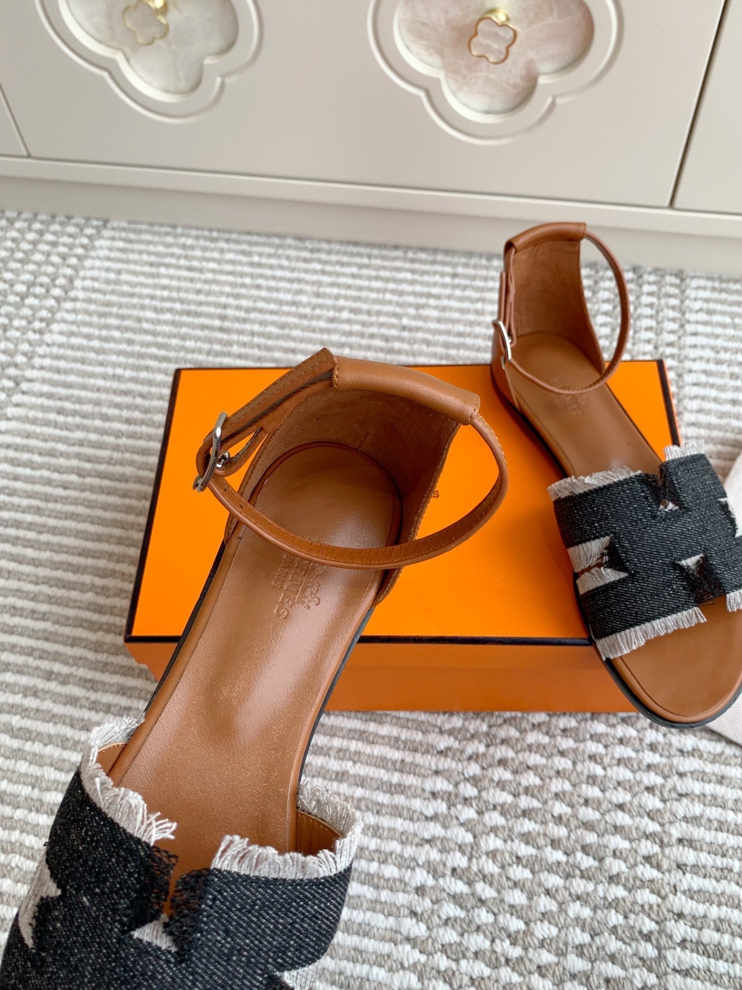 HM Santorini Sandal Raw Blue Cowhide 291387