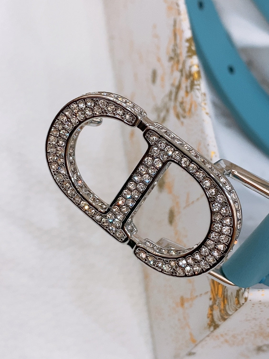 Dior Crystal Buckle Belt 20mm Smooth Calfskin 186307