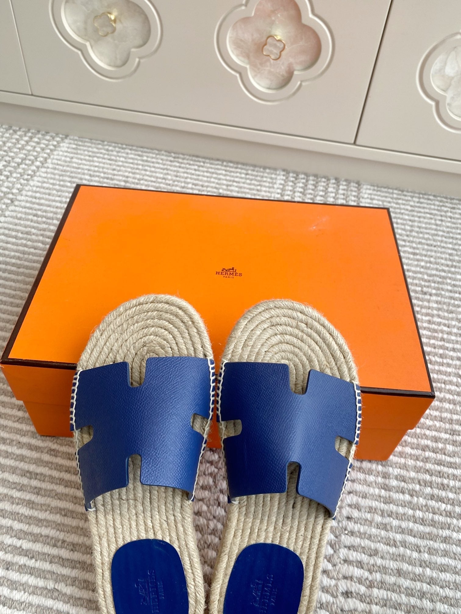 HM Antigua Espadrille Blue Calfskin 291404