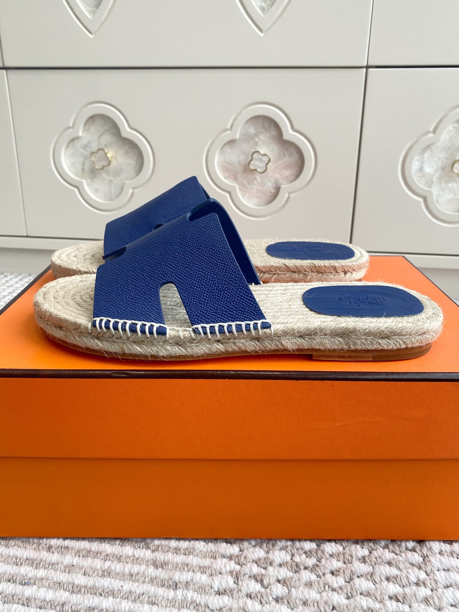 HM Antigua Espadrille Blue Calfskin 291404