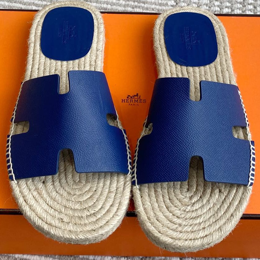 HM Antigua Espadrille Blue Calfskin 291404