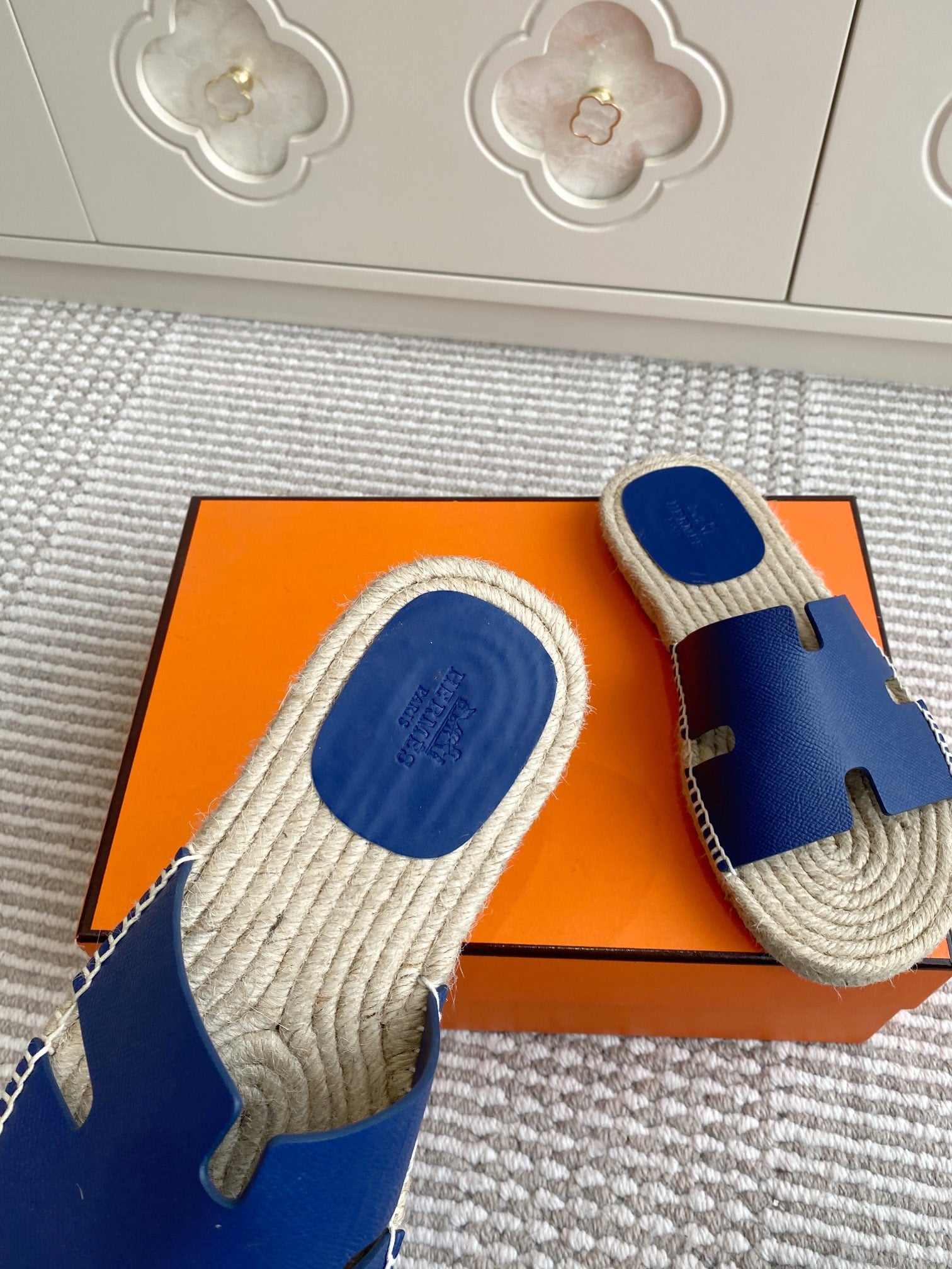 HM Antigua Espadrille Blue Calfskin 291404