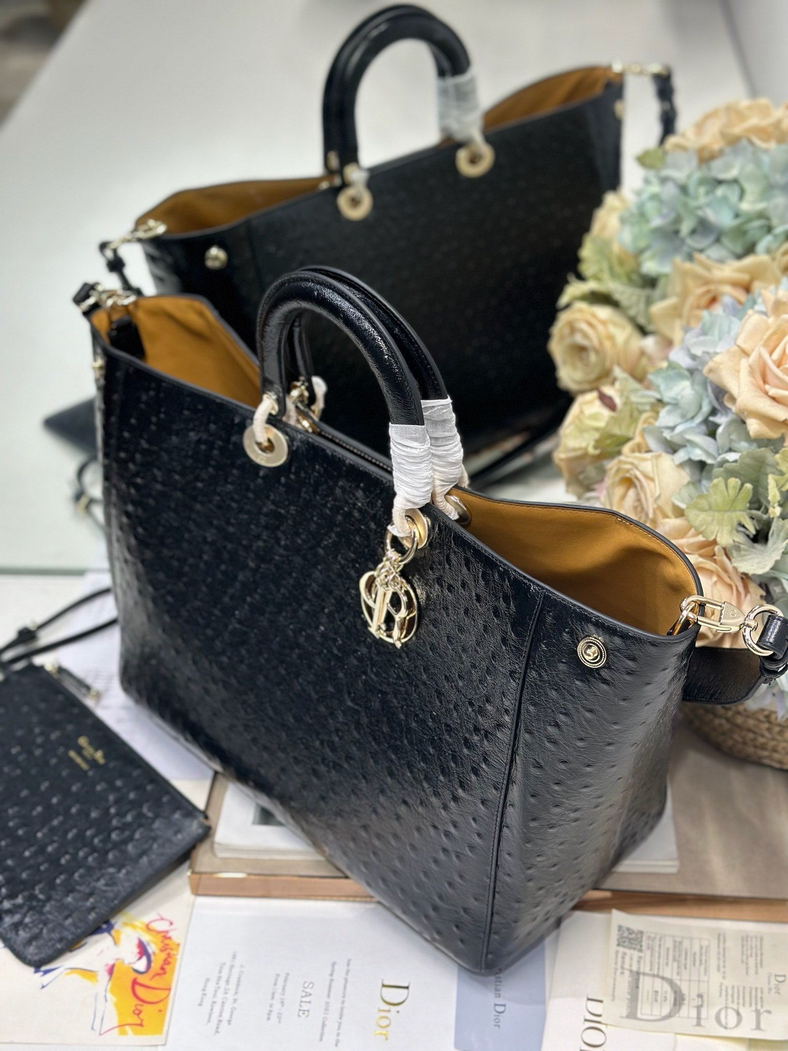 Dior 2026 Toujours Bag Black Embossed Calfskin 288195