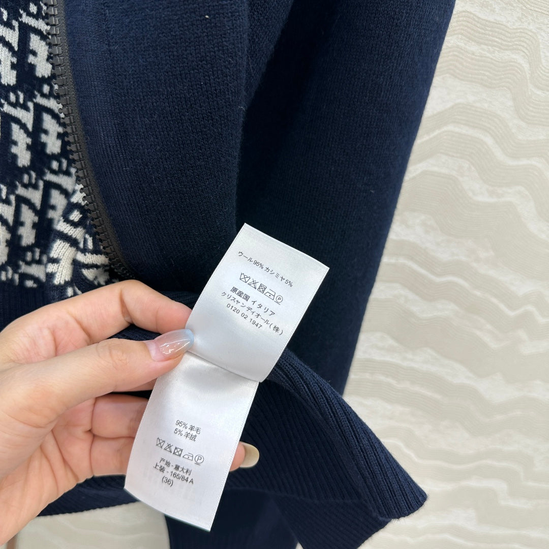 CD 25 Double-Sided Cardigan Navy Blue Cashmere