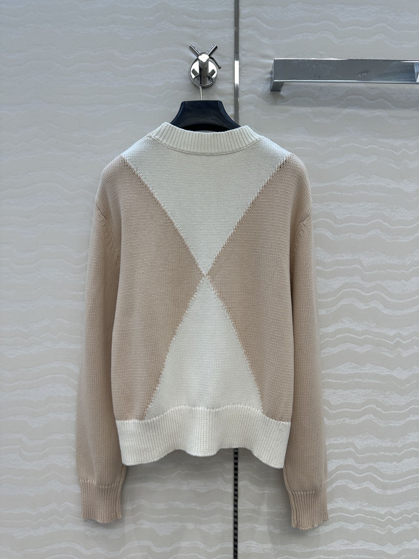 HM 25 Sweater Light Beige Mix White Cotton 02660