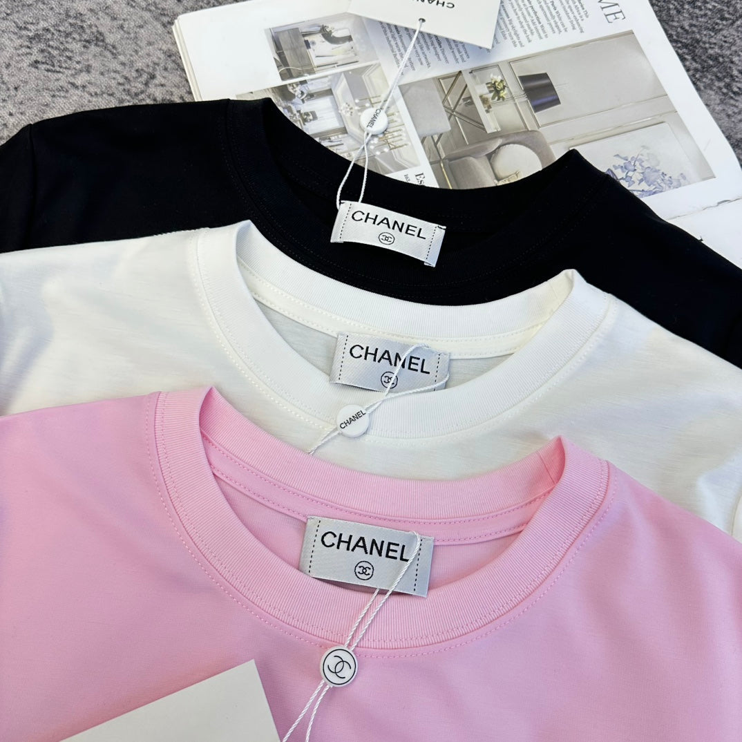 Chanel 2026 T-Shirt Black Pink White Cotton 359316