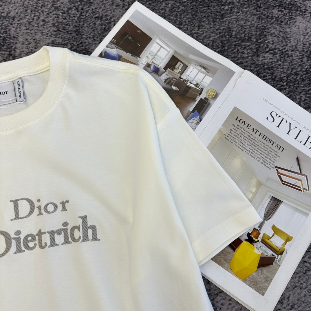 Dior 2026 T-shirt White Apricot Cotton 359224