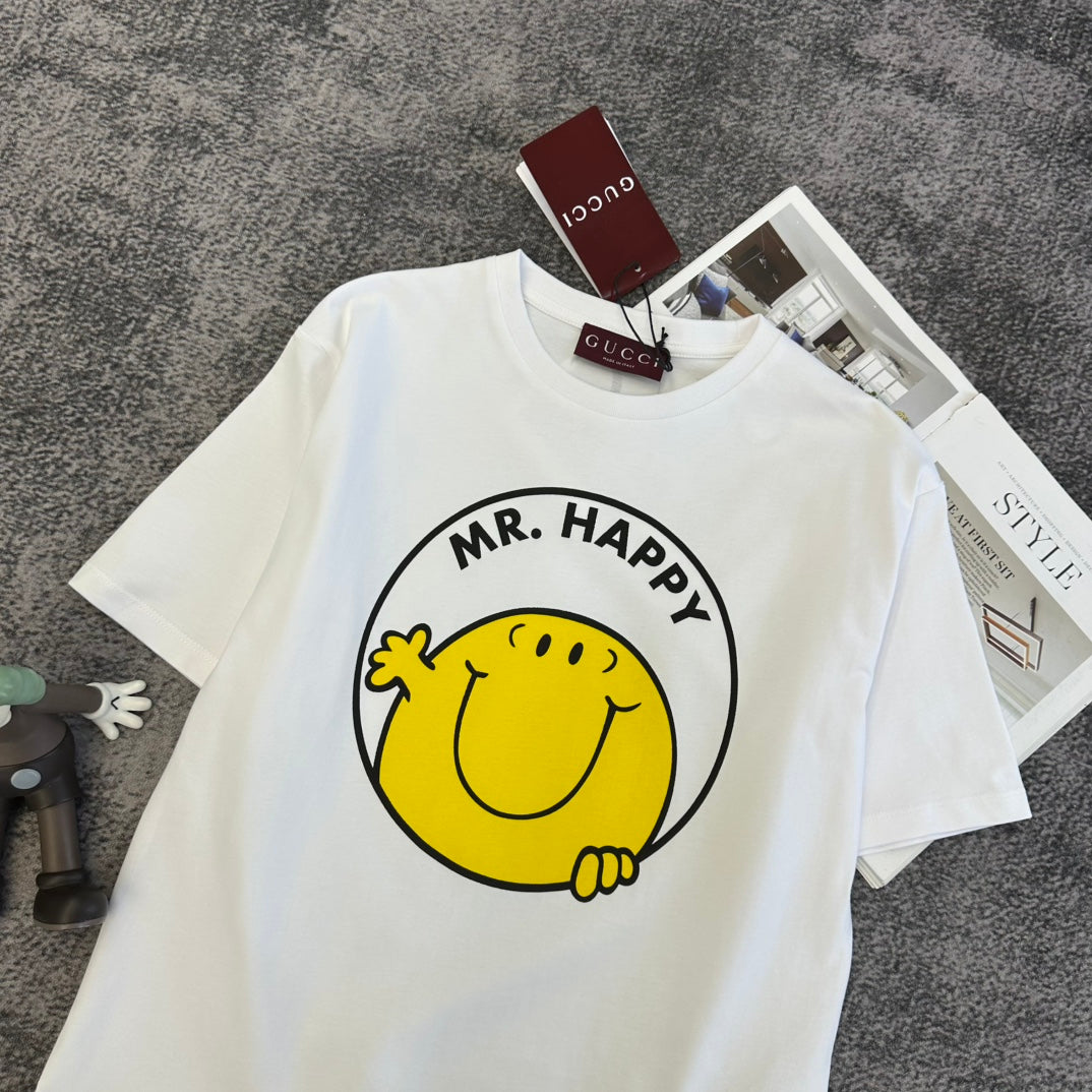 Gucci 2026 "Mr Happy" T-shirt White Yellow Cotton 359229