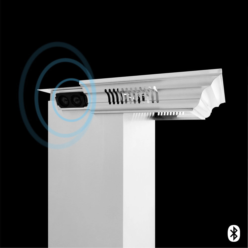 ZLINE Professional Wall Mount Range Hood in Stainless Steel with Built-in CrownSound™ Bluetooth Speakers (697CRN-BT)
