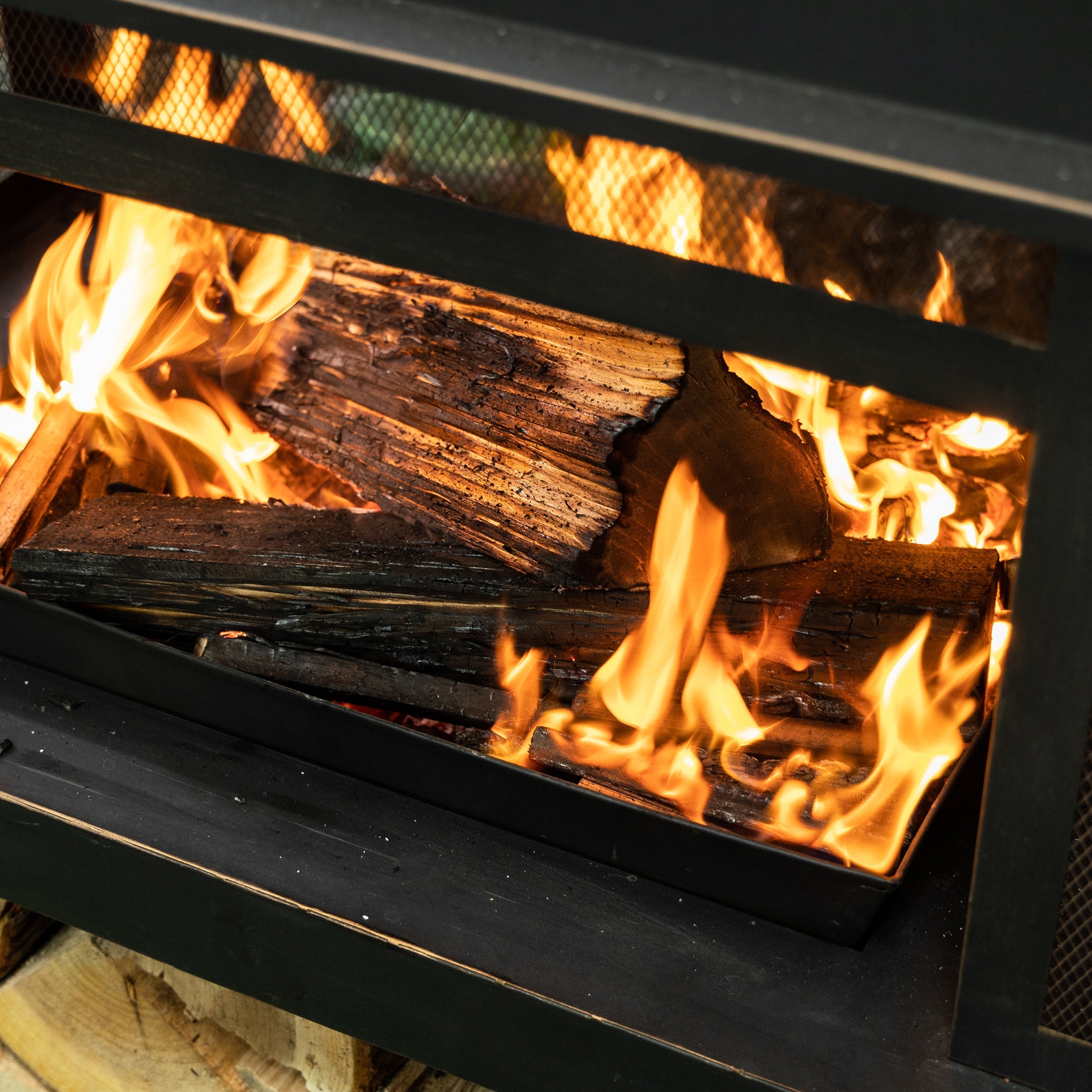 DekoLiving COB10501 Metal Wood Burner Fireplace