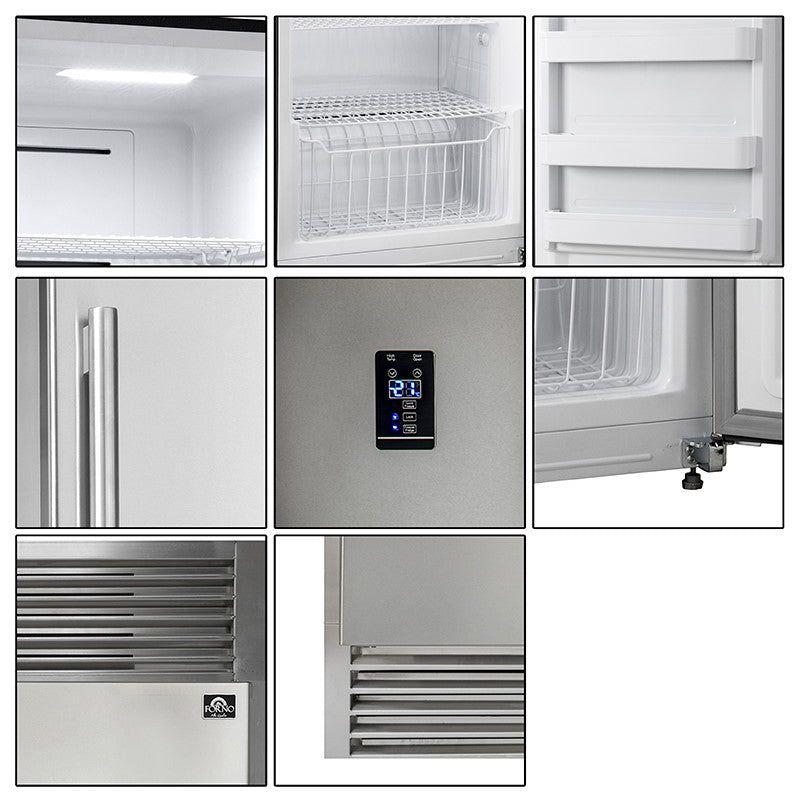Forno FFFFD1933-60S 28″ x 2 Rizzuto Pro-Style Refrigerator / Fridge -Freezer Dual Combination
