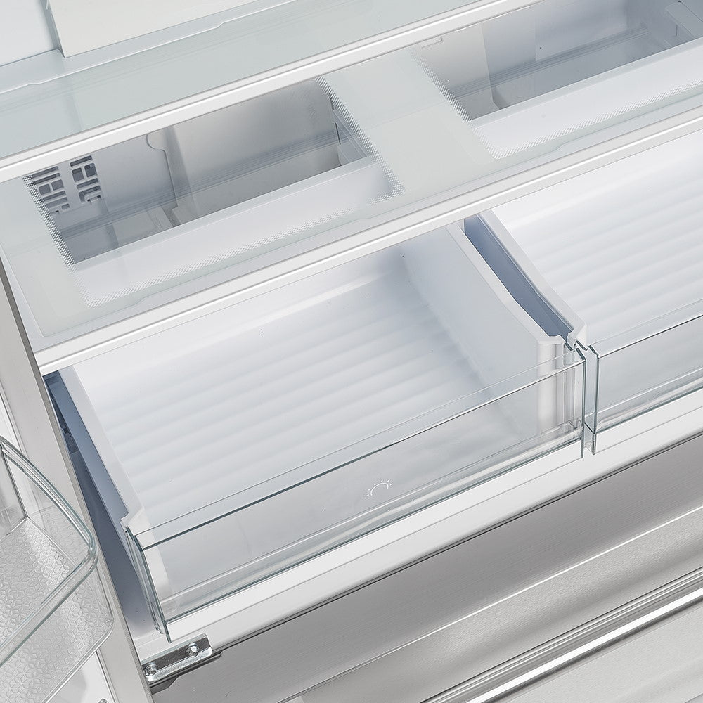 Forno FFRBI1820-36SB 36″ Moena Refrigerator FORNO ALTA QUALITA Freestanding French Doors With Ice Maker, 19.2 cu.ft.