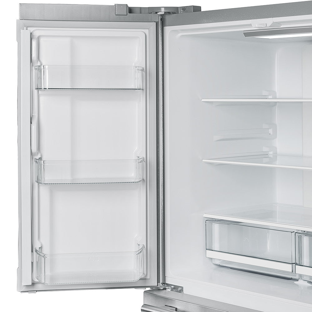 Forno FFRBI1820-36SB 36″ Moena Refrigerator FORNO ALTA QUALITA Freestanding French Doors With Ice Maker, 19.2 cu.ft.