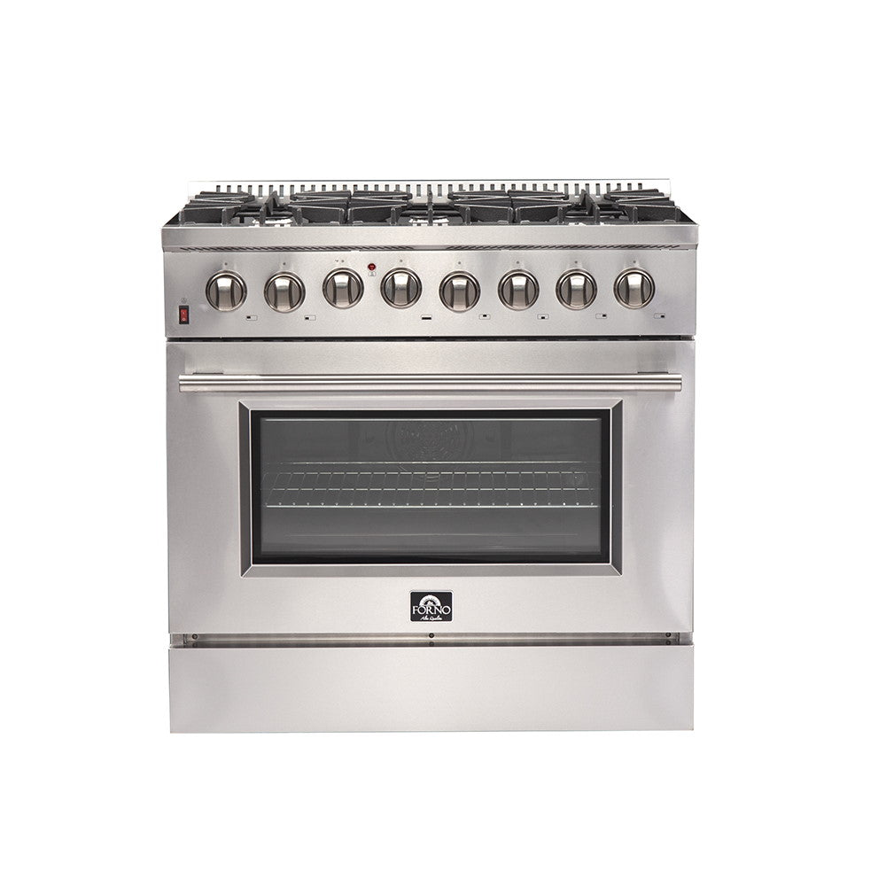 Forno FFSGS6156-36 36″ Galiano Gas Range with 240 Volt Electric Oven
