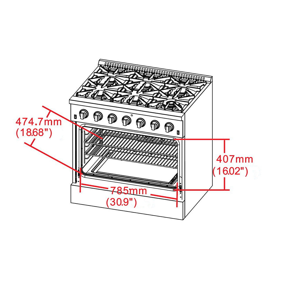 Forno FFSGS6187-36 36″ Capriasca Gas Range with Electric Oven