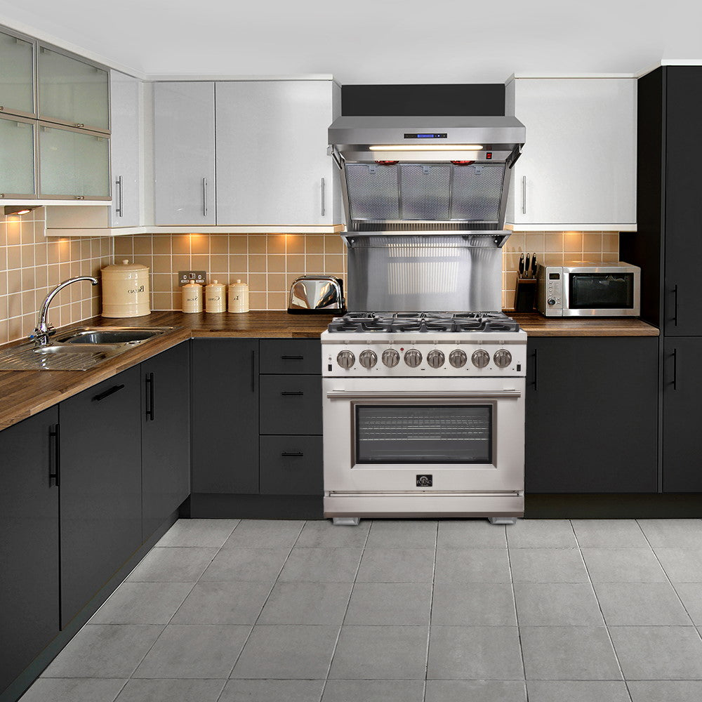 Forno FFSGS6187-36 36″ Capriasca Gas Range with Electric Oven