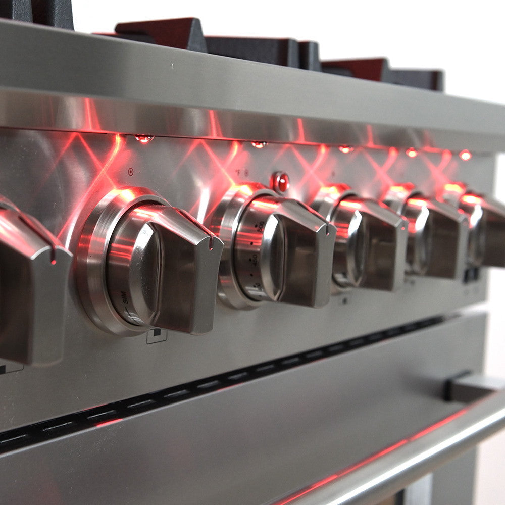 Forno FFSGS6260-36 36” Capriasca with FORNO ALTA QUALITA Pro-Style Gas 6 Italian Burners 120,000 BTU All 304 Stainless Steel