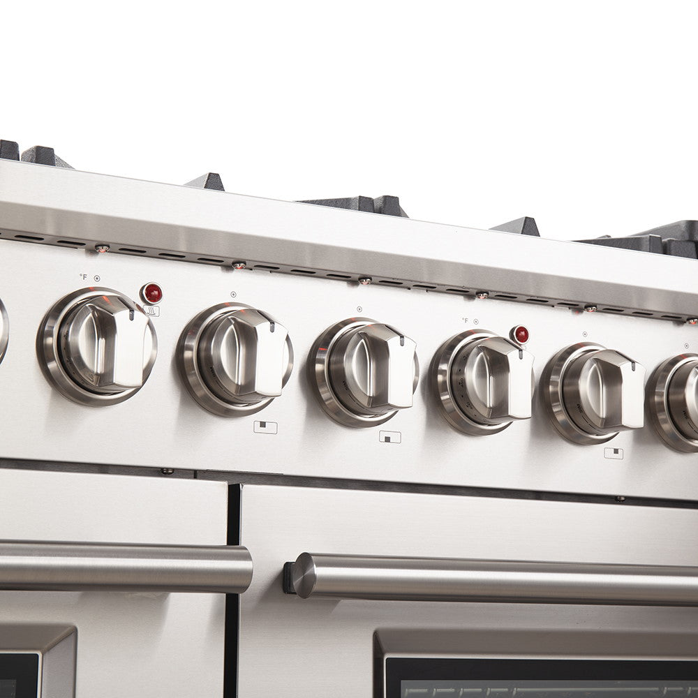 Forno FFSGS6260-48 48” Capriasca FORNO ALTA QUALITA Pro-Style Gas Range 8 Italian Burner 160,000 BTU All 304 Stainless Steel