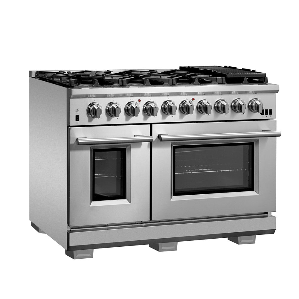Forno FFSGS6260-48 48” Capriasca FORNO ALTA QUALITA Pro-Style Gas Range 8 Italian Burner 160,000 BTU All 304 Stainless Steel