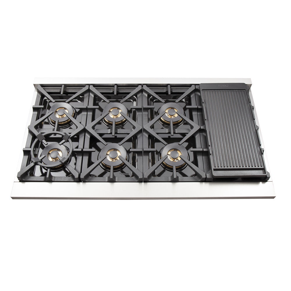 Forno FFSGS6260-48 48” Capriasca FORNO ALTA QUALITA Pro-Style Gas Range 8 Italian Burner 160,000 BTU All 304 Stainless Steel