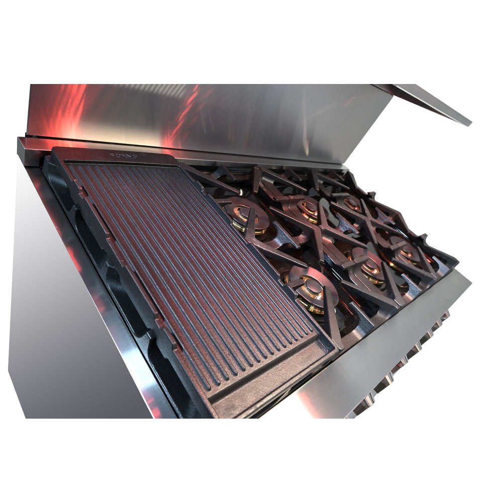 Forno FFSGS6260-48 48” Capriasca FORNO ALTA QUALITA Pro-Style Gas Range 8 Italian Burner 160,000 BTU All 304 Stainless Steel