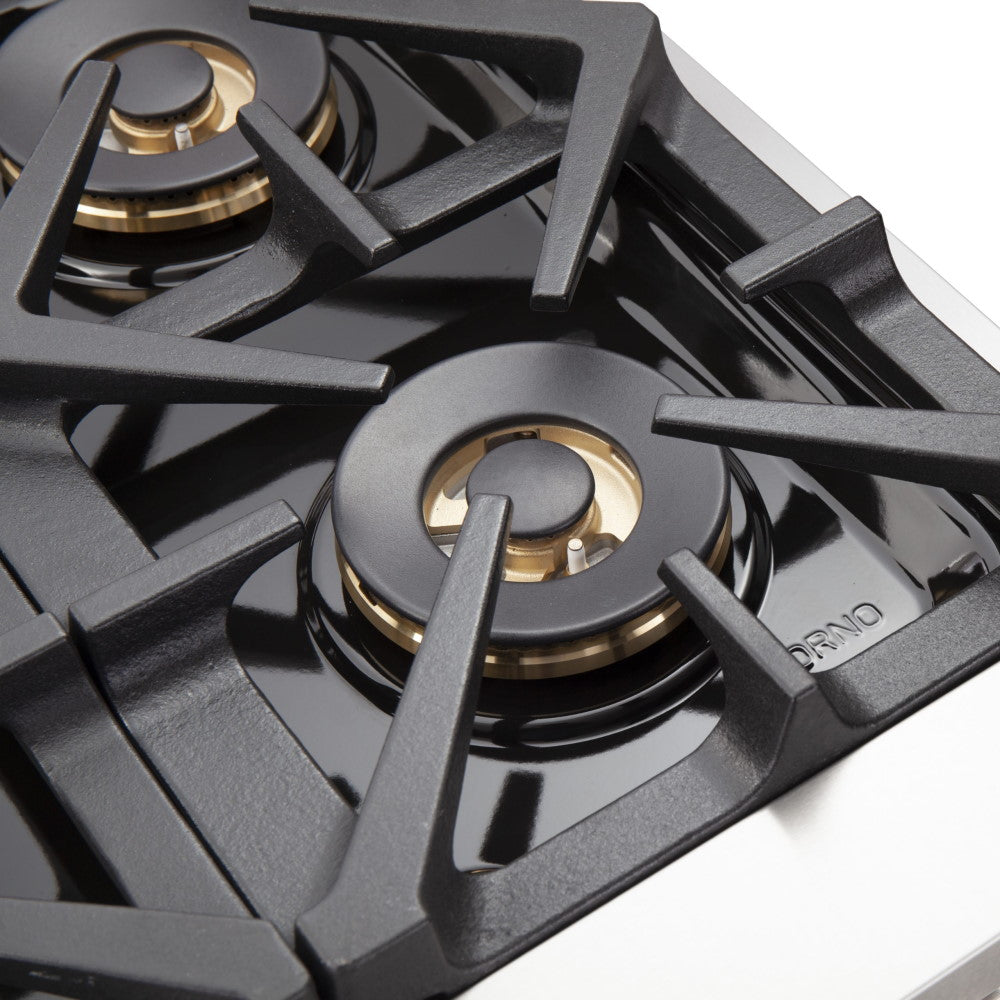 Forno FFSGS6260-48 48” Capriasca FORNO ALTA QUALITA Pro-Style Gas Range 8 Italian Burner 160,000 BTU All 304 Stainless Steel