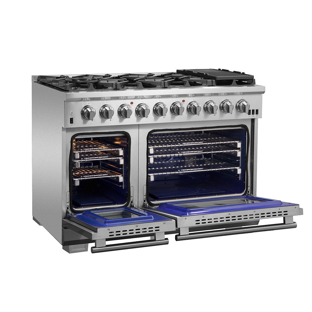 Forno FFSGS6260-48 48” Capriasca FORNO ALTA QUALITA Pro-Style Gas Range 8 Italian Burner 160,000 BTU All 304 Stainless Steel
