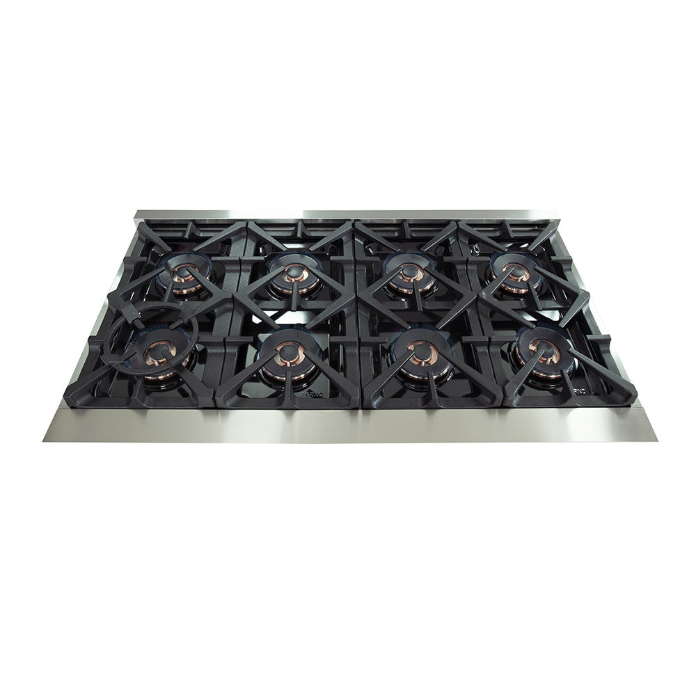 Forno FFSGS6260-48 48” Capriasca FORNO ALTA QUALITA Pro-Style Gas Range 8 Italian Burner 160,000 BTU All 304 Stainless Steel